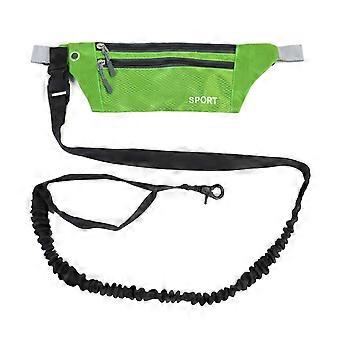 Sports Waist Bag Long Leash for Dog Multifunctional Leash Outdoor Sports Waist Bag for Training Hiking  Red