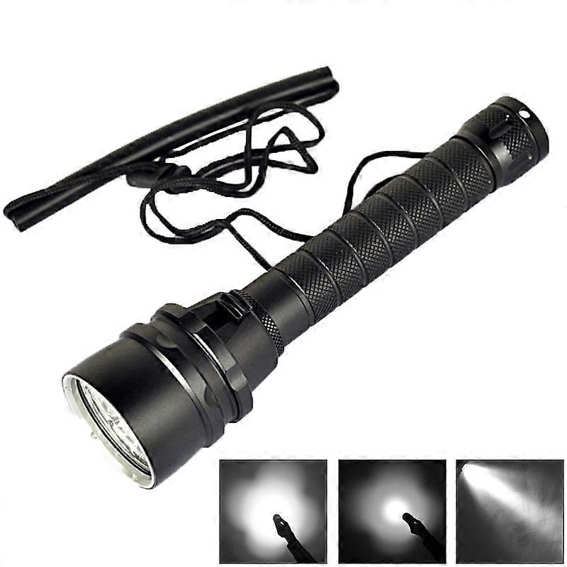 5 x LED White Light Diving Flashlight, 6800 LM, Diving Depth: 150m (Black)