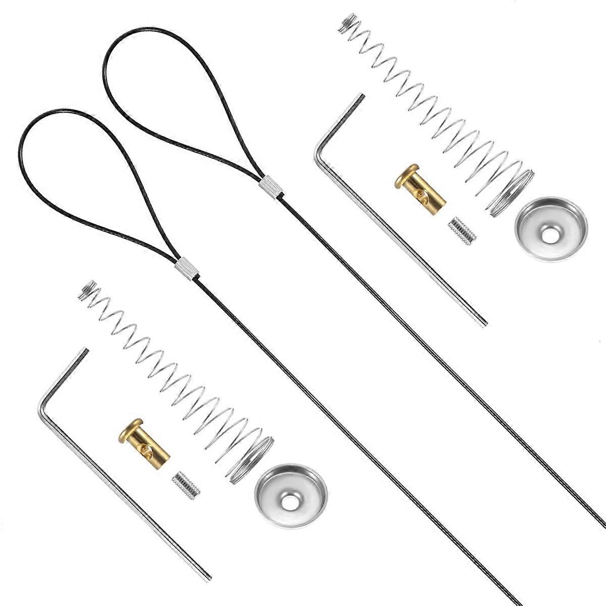 2 Sets Gate Latch Cable Pull String,Adjustable Spring Door Latch Opener, 2-6 Inch for Metal and Woo