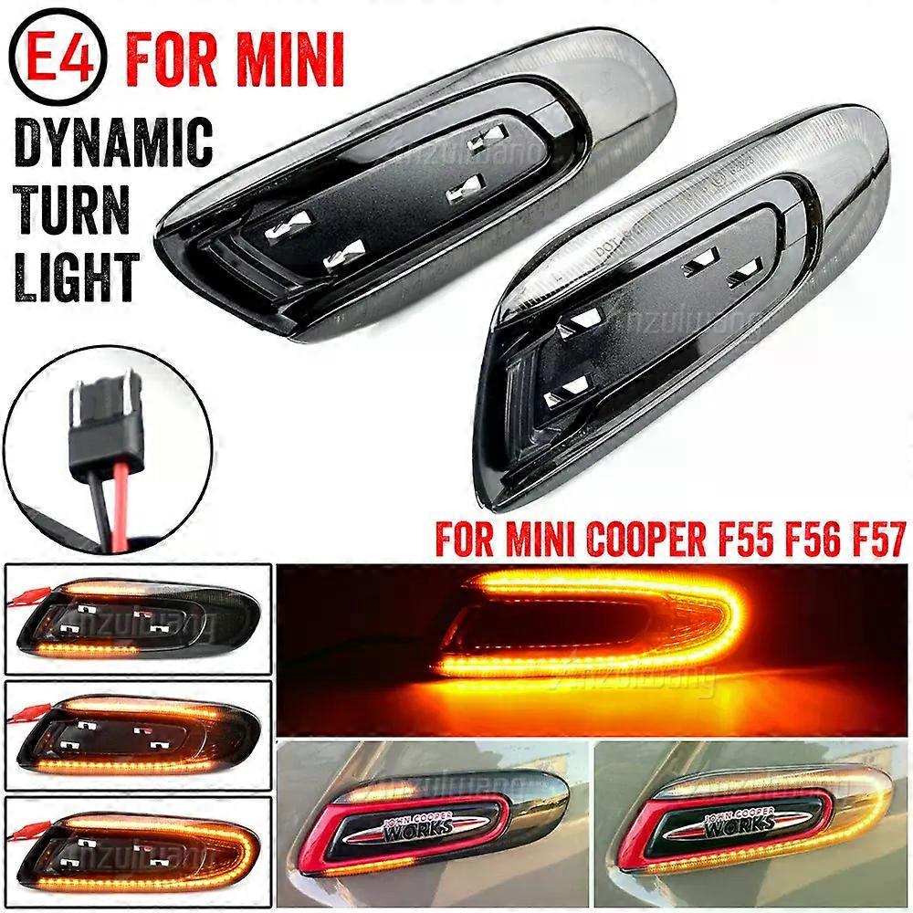 2pcs Car Turn Signal Lights Dynamic Side Marker Signal Lamps Waterproof LED Lights Auto Accessories For BMW Mini F55 F56 F57