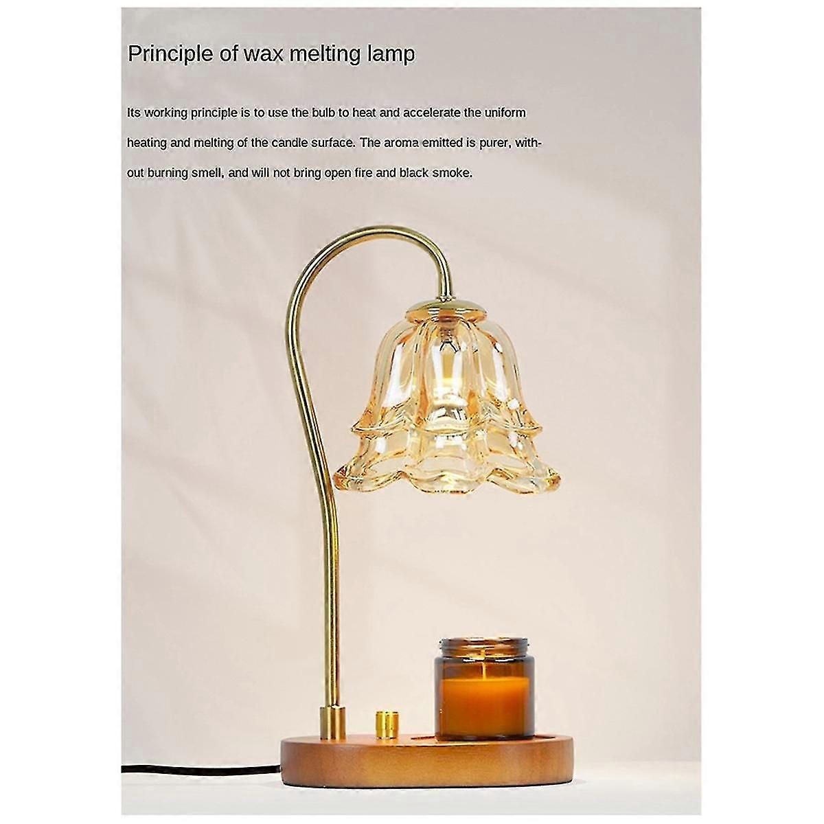 Electric Candle Warmer Lamp Flower Candle Warmer Lamp Button Switch with Adjustable 3 Gear Aromathe