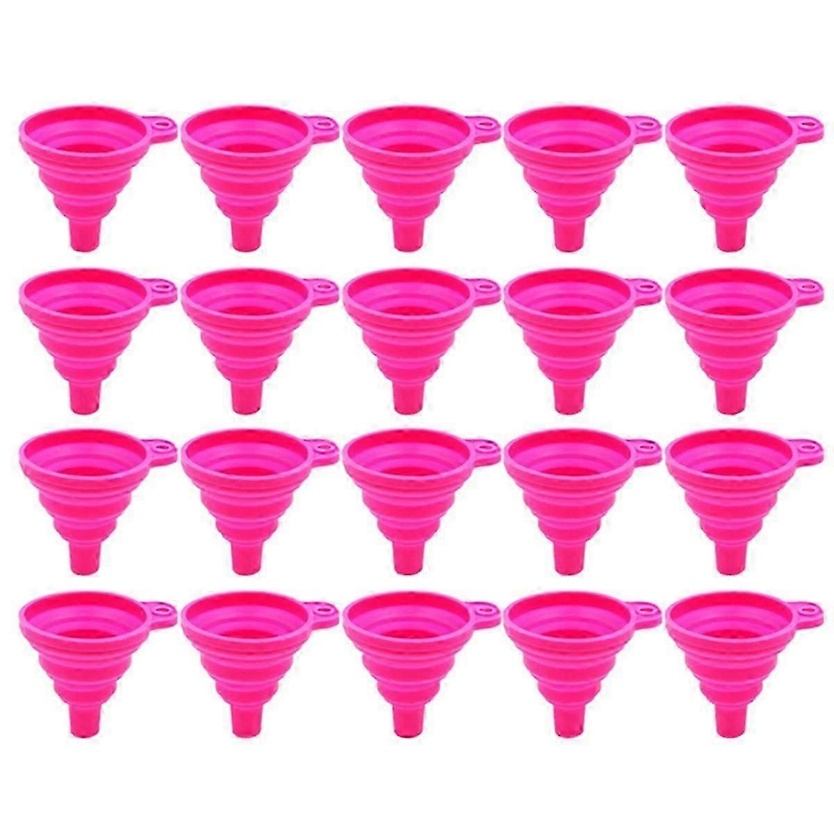 Multifunctional Portable Mini Funnel, Retractable Silicone Folding Funnel for Kitchen,Kitchen Tools,Pink