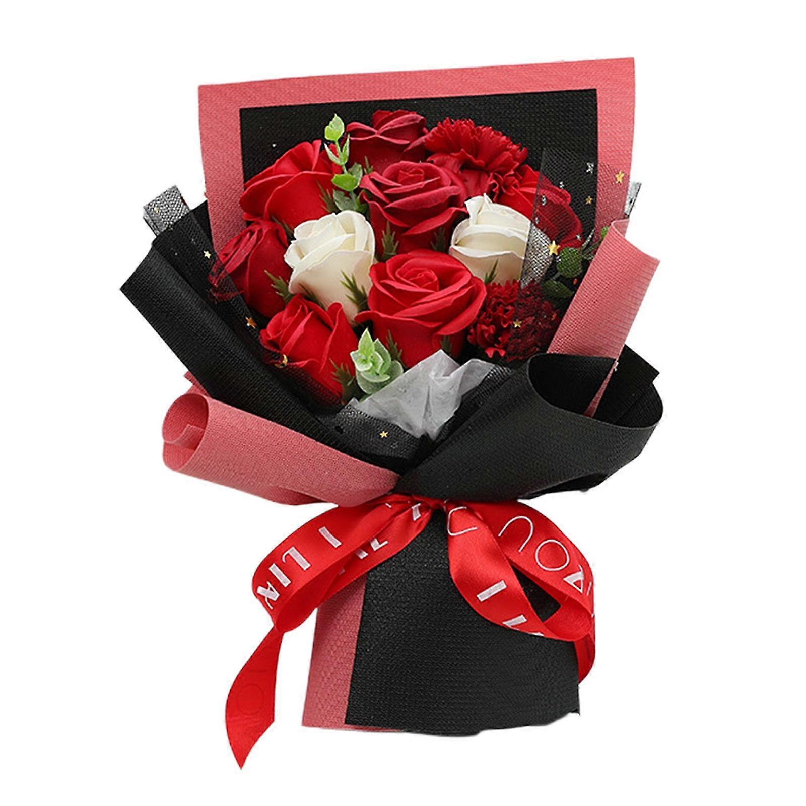 クリエイティブカーネーションローズソープフラワーブーケ誕生日バレンタインデーギフトフローラル