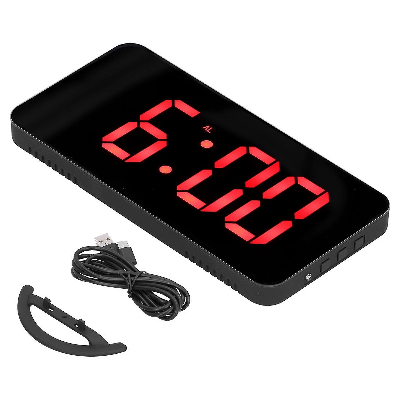 Multifunctional LED Mirror Alarm Clock 3‑Gear Photosensitive Household Electronic Clock for StudentTS-8201-HR