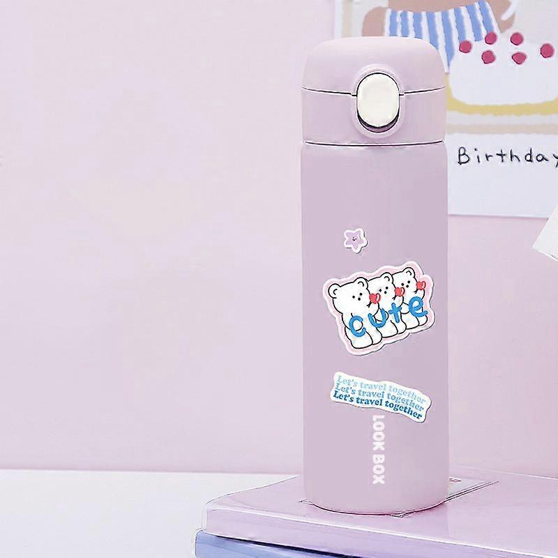 12oz/380Ml Insulated Stainless Steel Leakproof Thermos Water Bottle-Purple