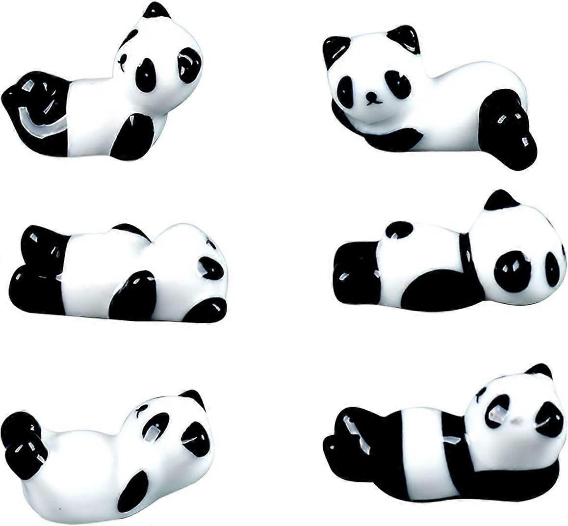 6 PCSかわいいセラミックパンダ箸箸レストラックスタンドホルダー箸用。陶磁器箸スタンドレストラック男の子、女の子、子供のための贈り物