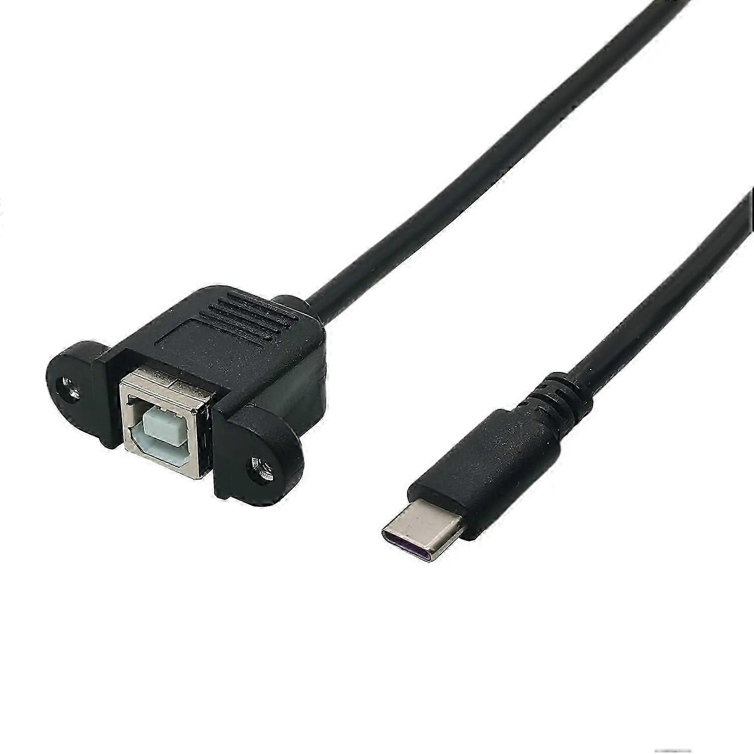 USB-C USB 3.1 Type C Mâle vers USB 2.0 Standard Type B Câble de données femelle avec vis Support de panneau pour tablette et Téléphone portable 20cm 0.2m