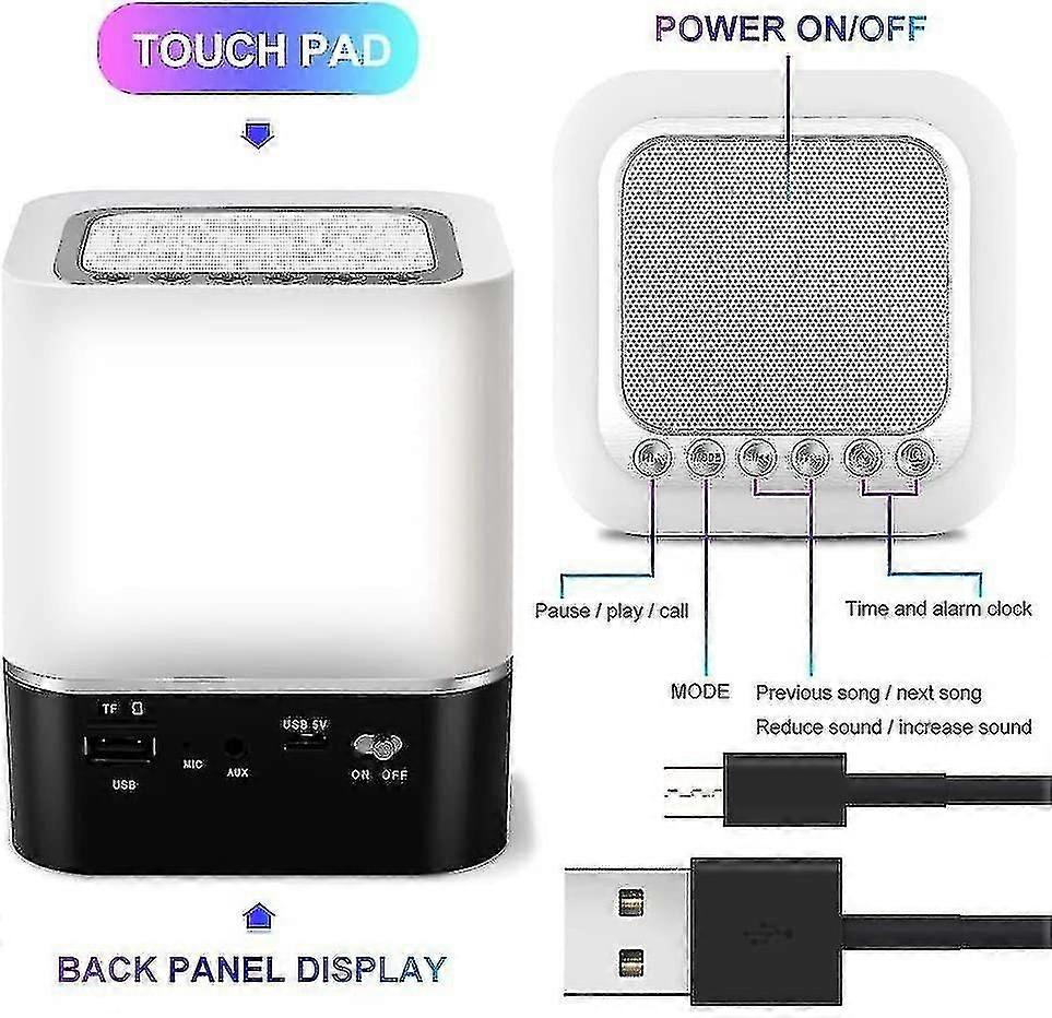 Portable Bluetooth Speaker Wireless Bluetooth Speaker With Multi-color Touch Control Bedside Lamp Ha
