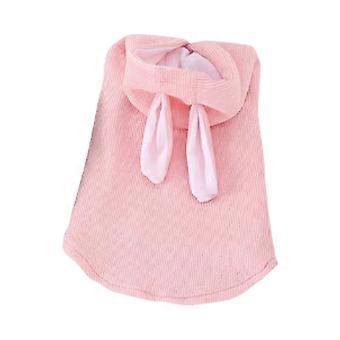 Pet Hoodie Cat Rabbit Outfit with Bunny Ears Cute Sweatshirt Spring and Autumn Puppy Knitted Sweater