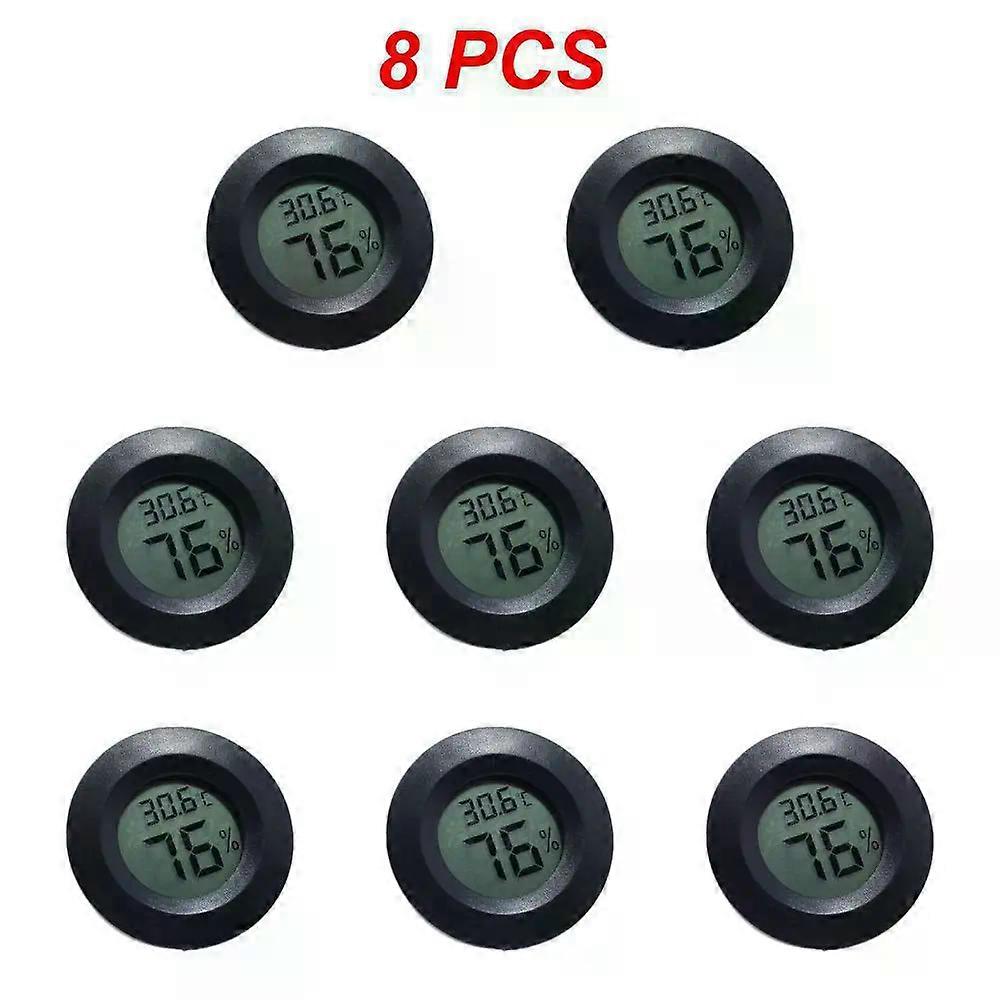 1~10PCS +70°C Mini LCD Digital Thermometer Hygrometer Round Temperature Humidity Tester Sensor Detector For Freezer Cigar Box