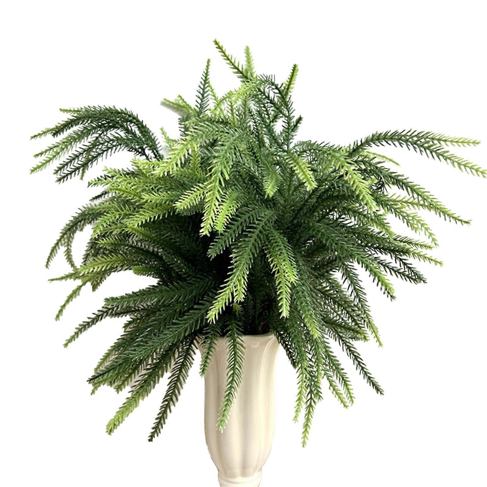 Artificial Pine Needle Branches 45cm Simulation Fake Greenery Pine Picks for Xmas Garland Wreath Decoration