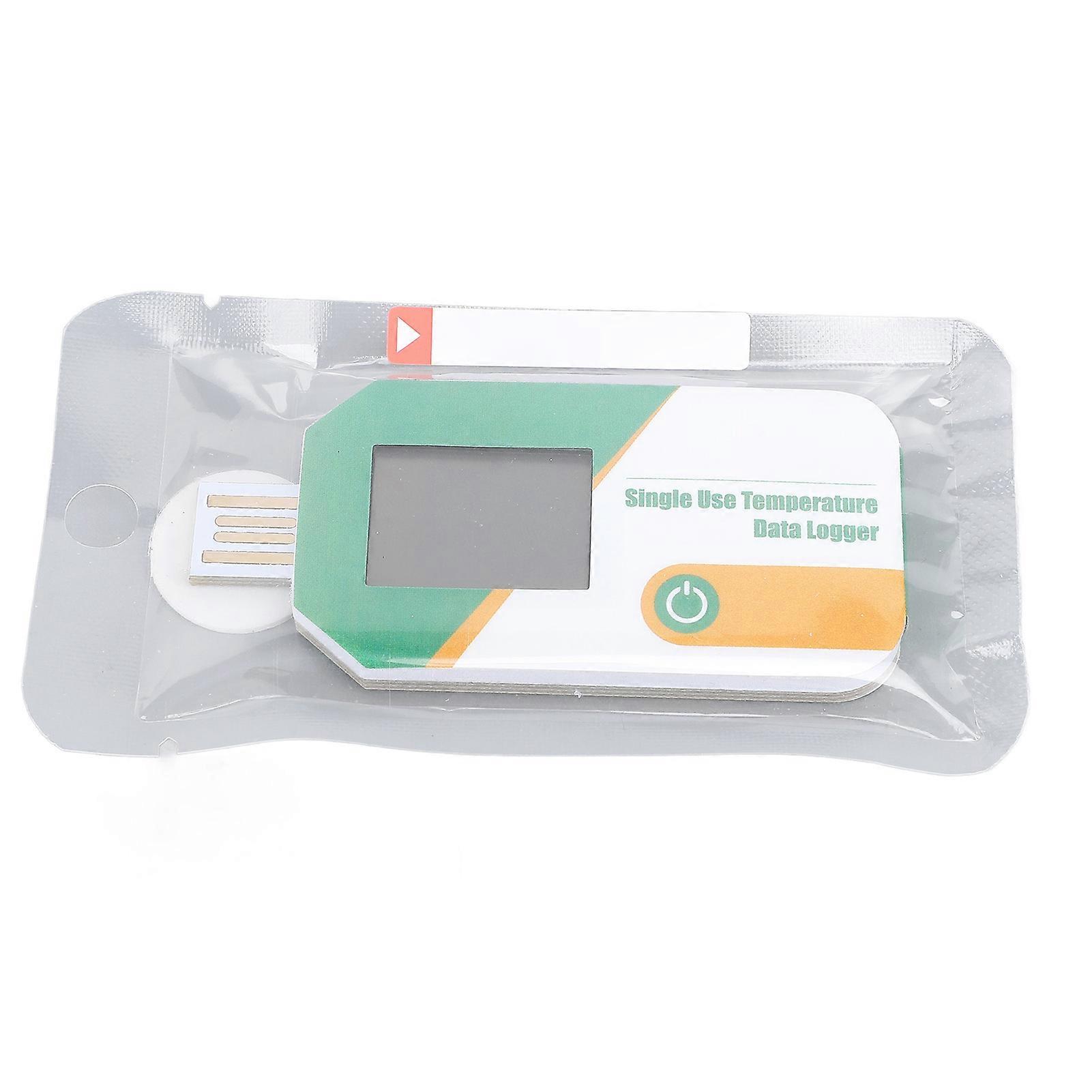 USB Temperature Data Logger Recorder with PDF CSV Reports 32000 Points High Accuracy Single Use IP67 Water Resistant for Cold Chain Transportation