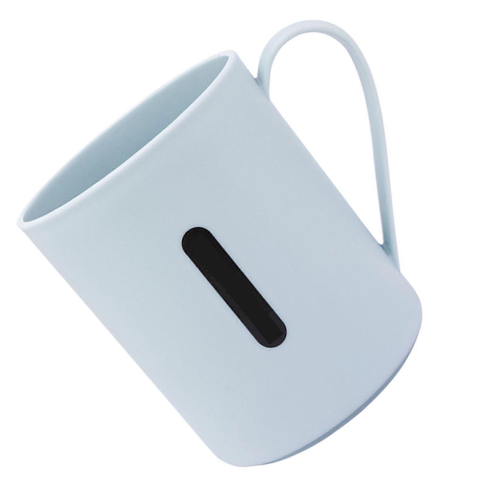 Minimalist Drop-Proof Blue Toothbrush Cup with Handle 380ml