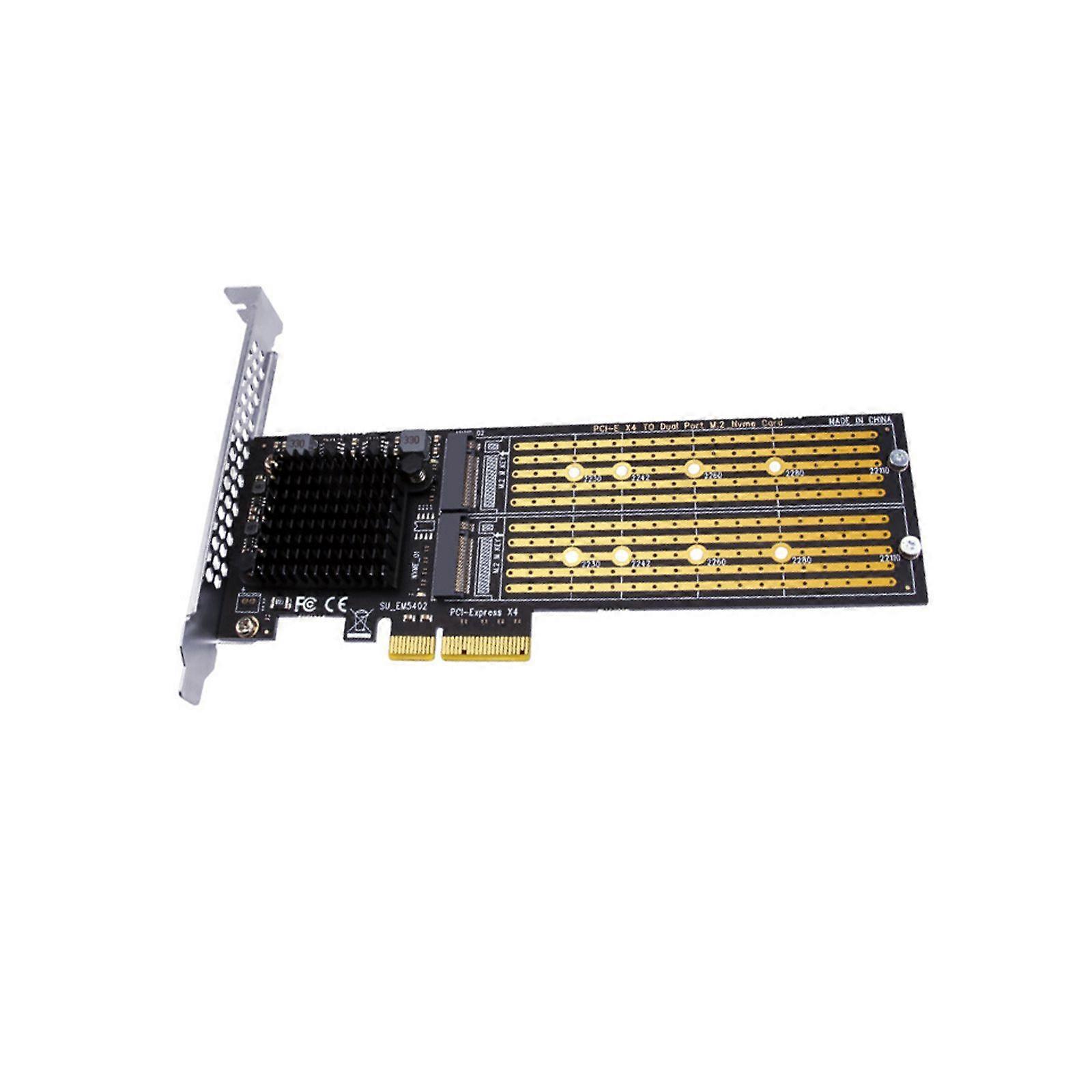 PCIE to M2 Expansion Card PCIE X4 to for M.2 NVME Controller Dual Disk Card for