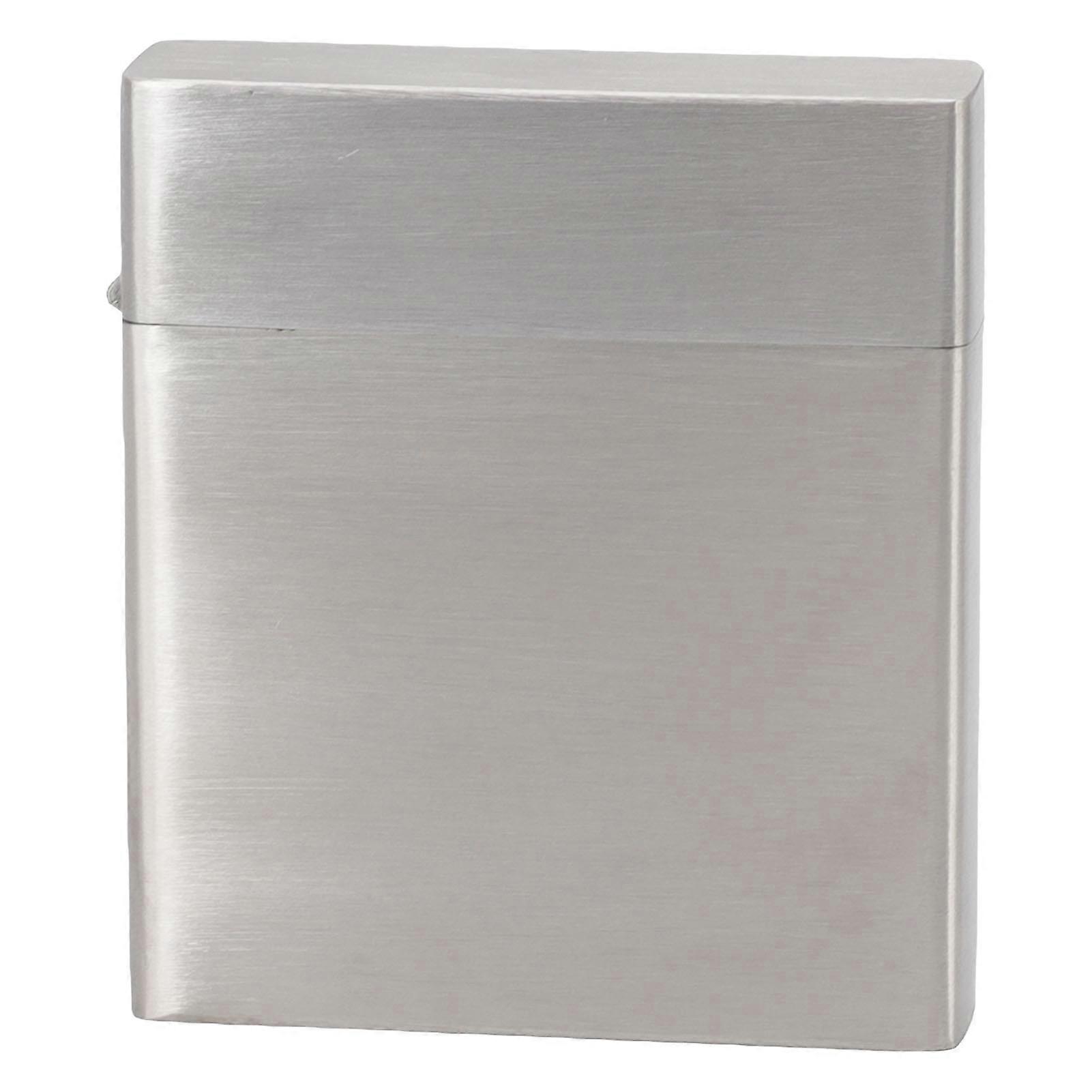 Cigarette Case, 20 Count, Portable, Flip Cover, Silver