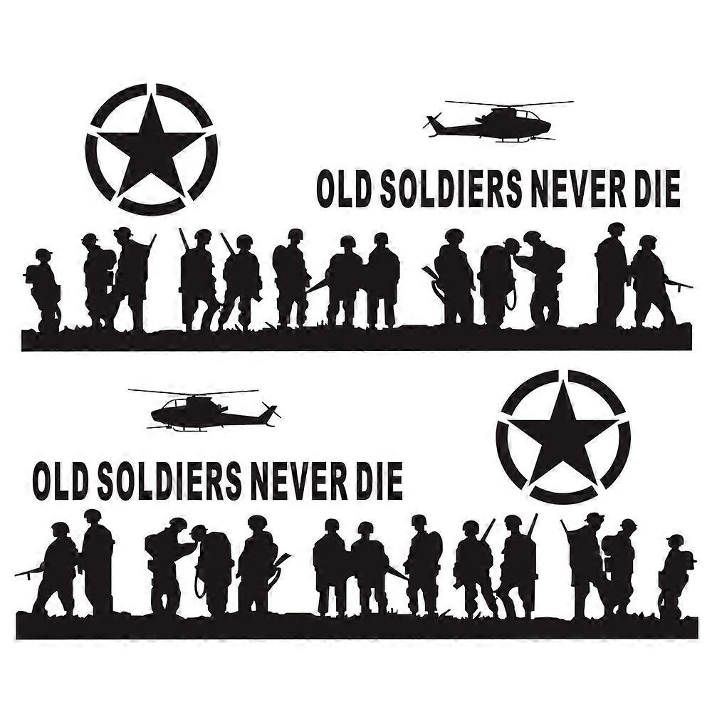 2 PCS/Set D-84 Old Soldiers Pattern Car Modified Decorative Sticker