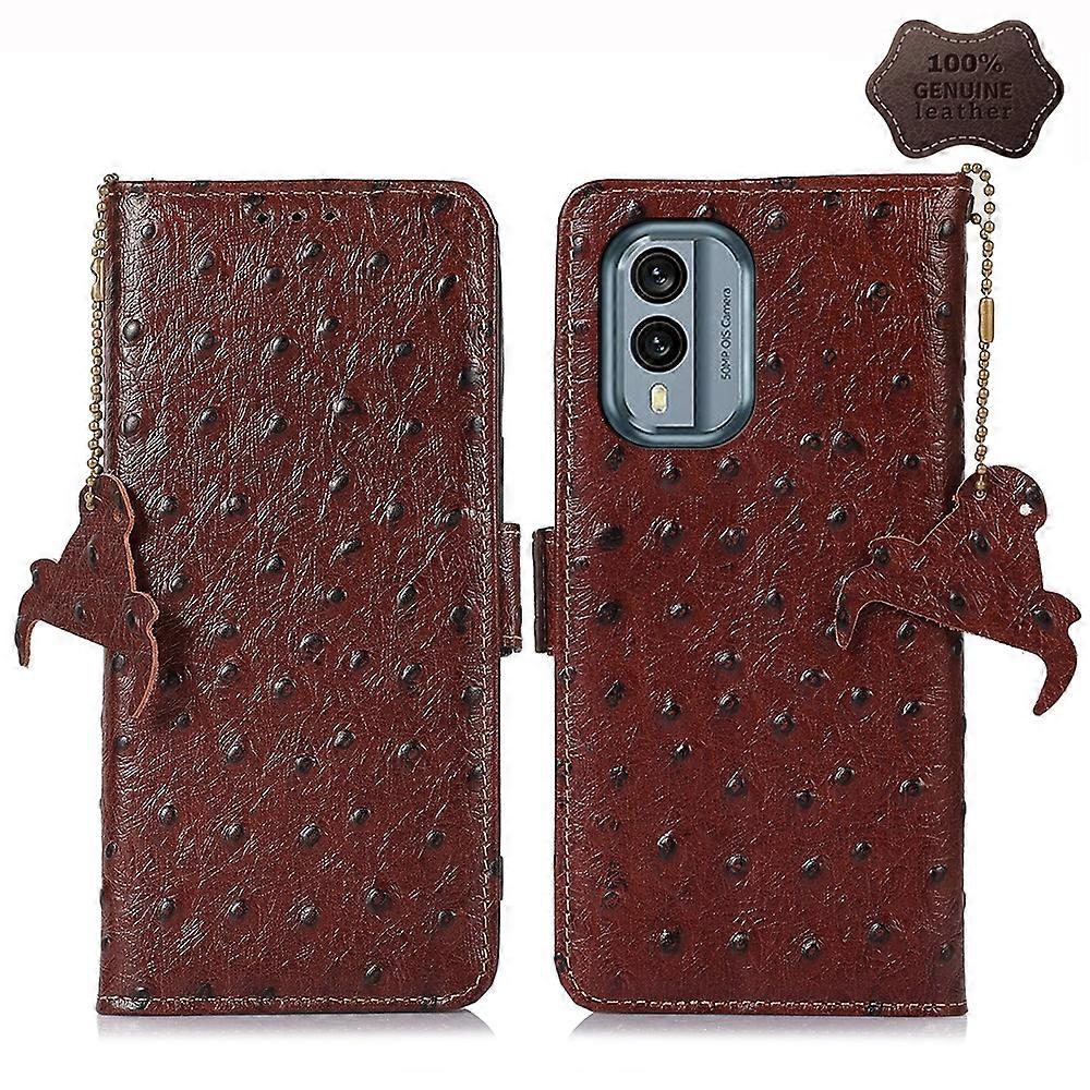 For Nokia X30 5G Ostrich Pattern Leather RFID Phone Case