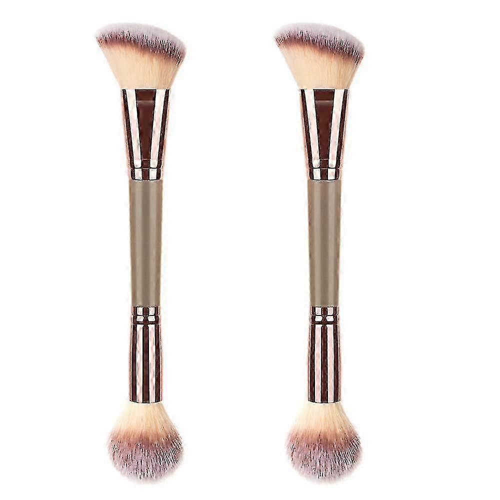 2 Pcs Double Ended Foundation & Contour Makeup Brushes