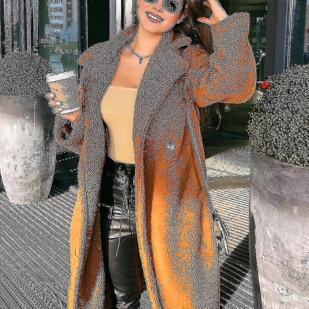 Donna Winter Fluffy Long Jacket Cappotto
