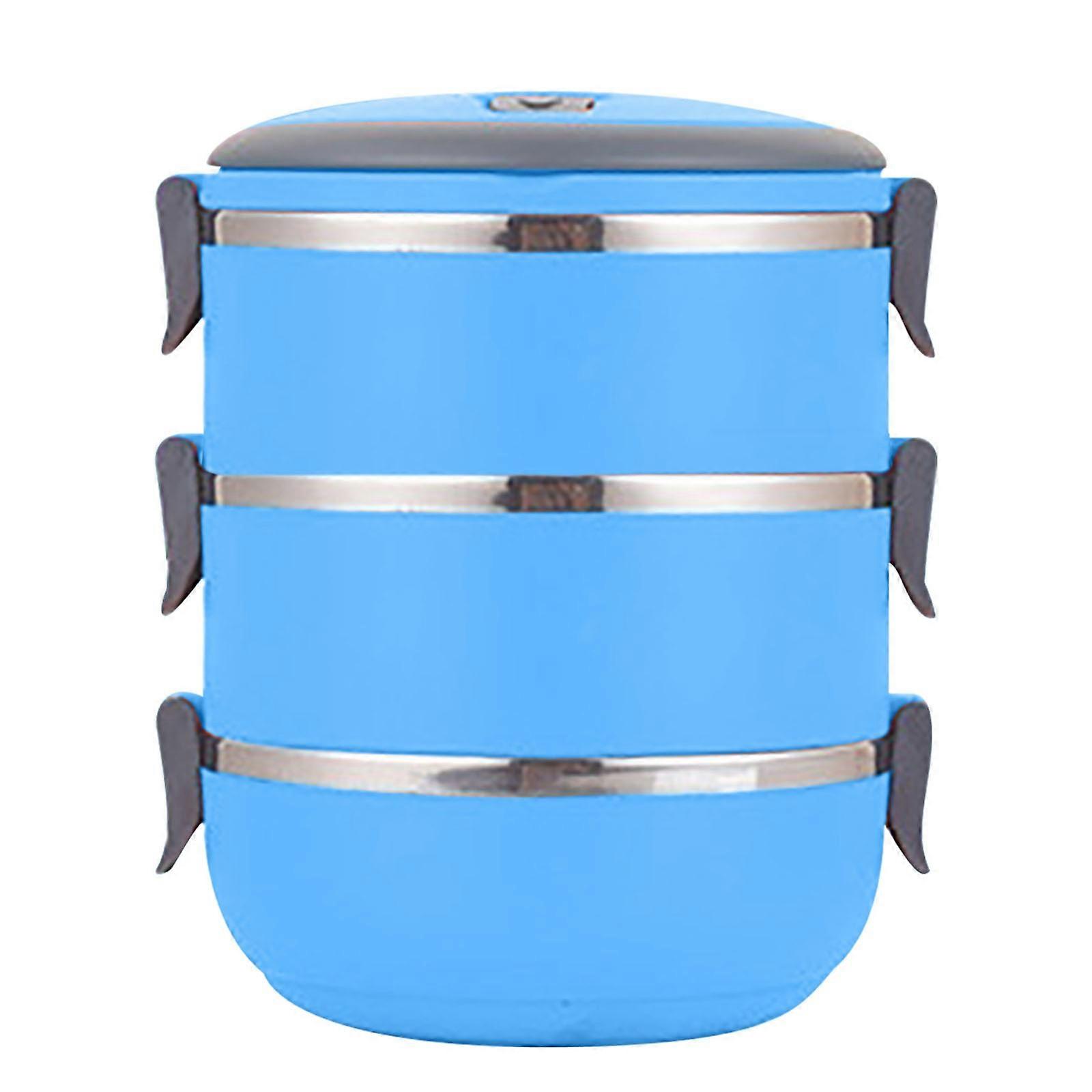 Three Layer Portable Lunch Box Circular Freshkeeping Box Stainless Steel Insulated Student Office Worker Lunch Box Bento Boxes ZZ