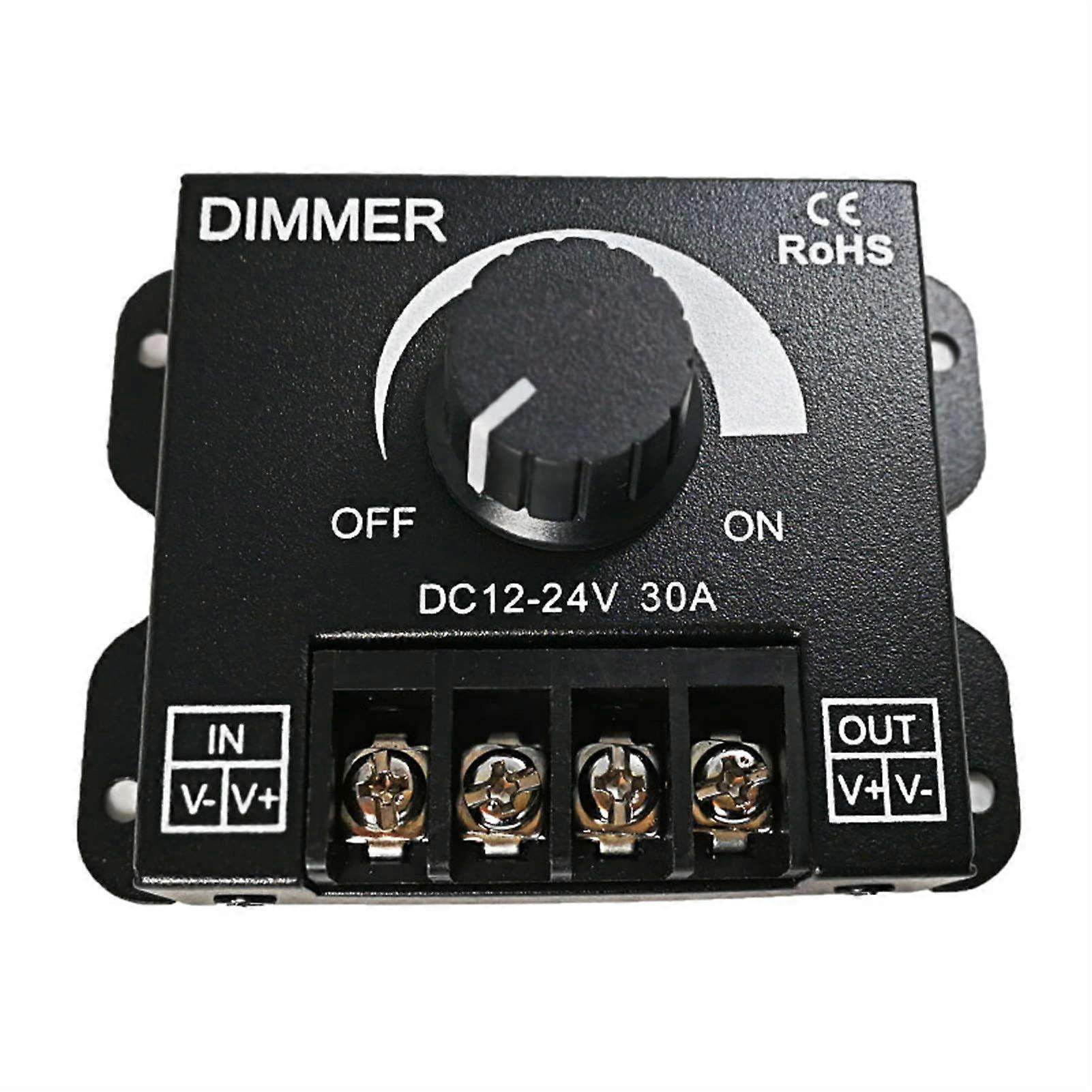 DC Low Voltage Dimmer DC12-24V 30A Single Channel LED Dimmer Controller for Single Color 5050 3528 LED Strip Light