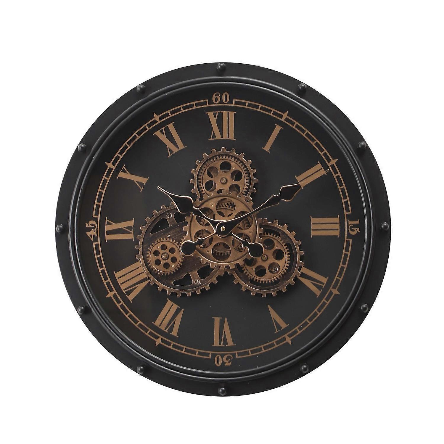 Gregor Round Moving Cogs Wall Clock
