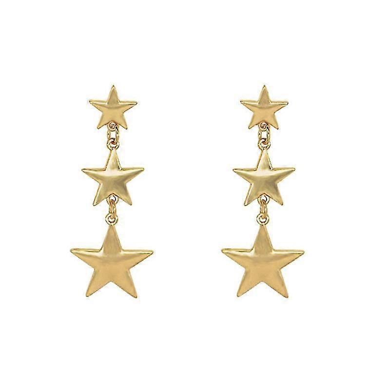 1pair Star Dangle Earrings Gold