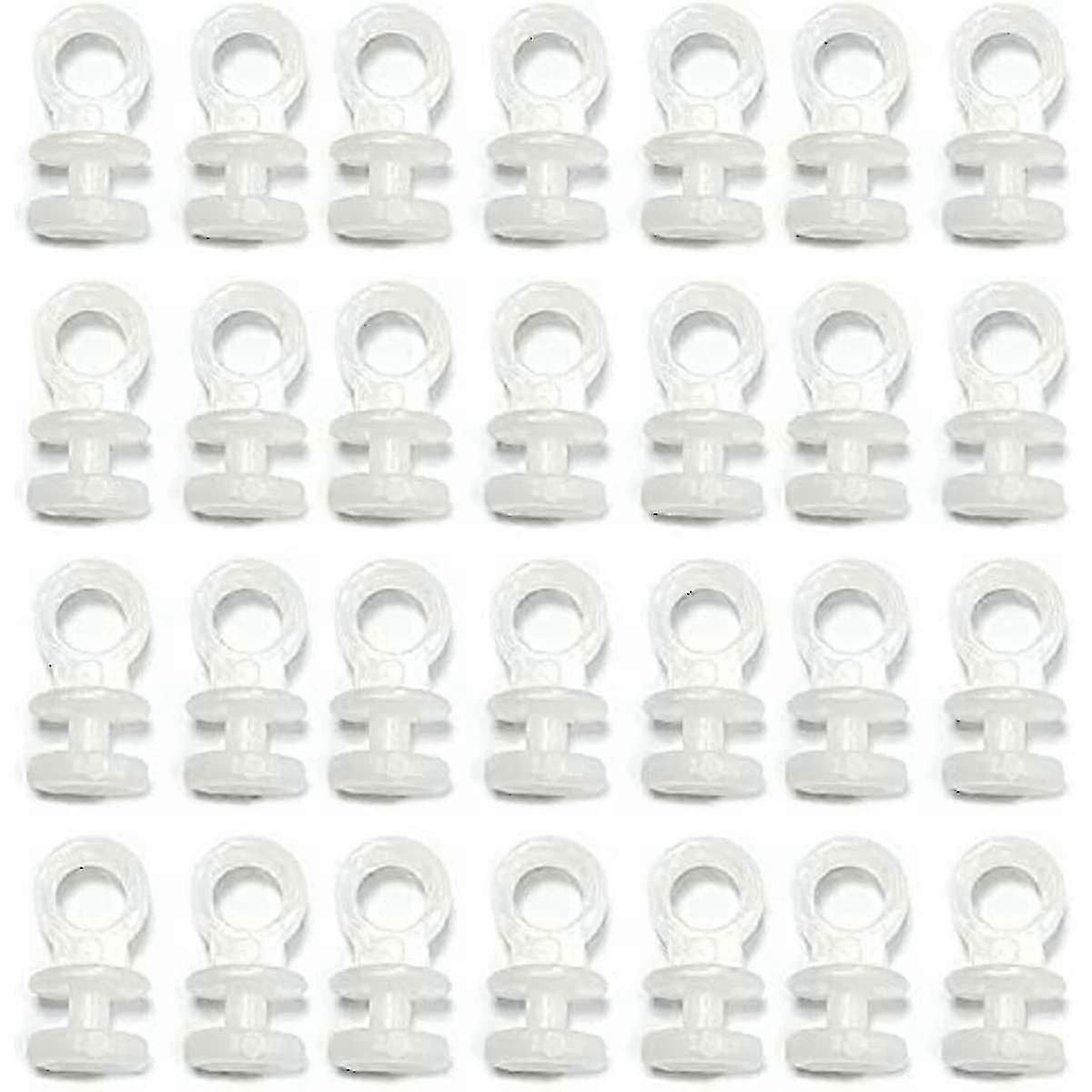 New 50pcs Curtain Track Slides Pulleys Roller Hooks for 9mm Width Curtain Track 9mm Bottom Diameter White Plastic