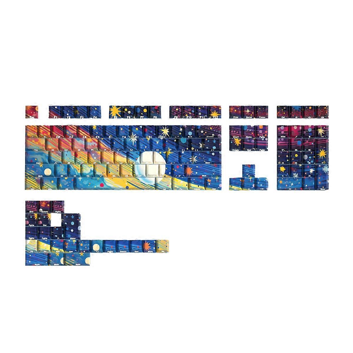 Starry Skys Cherry Keycaps PBT Material Side Letter Dye-Sub Keys Caps for Mechanical Keyboard ISO ANSI Layout D