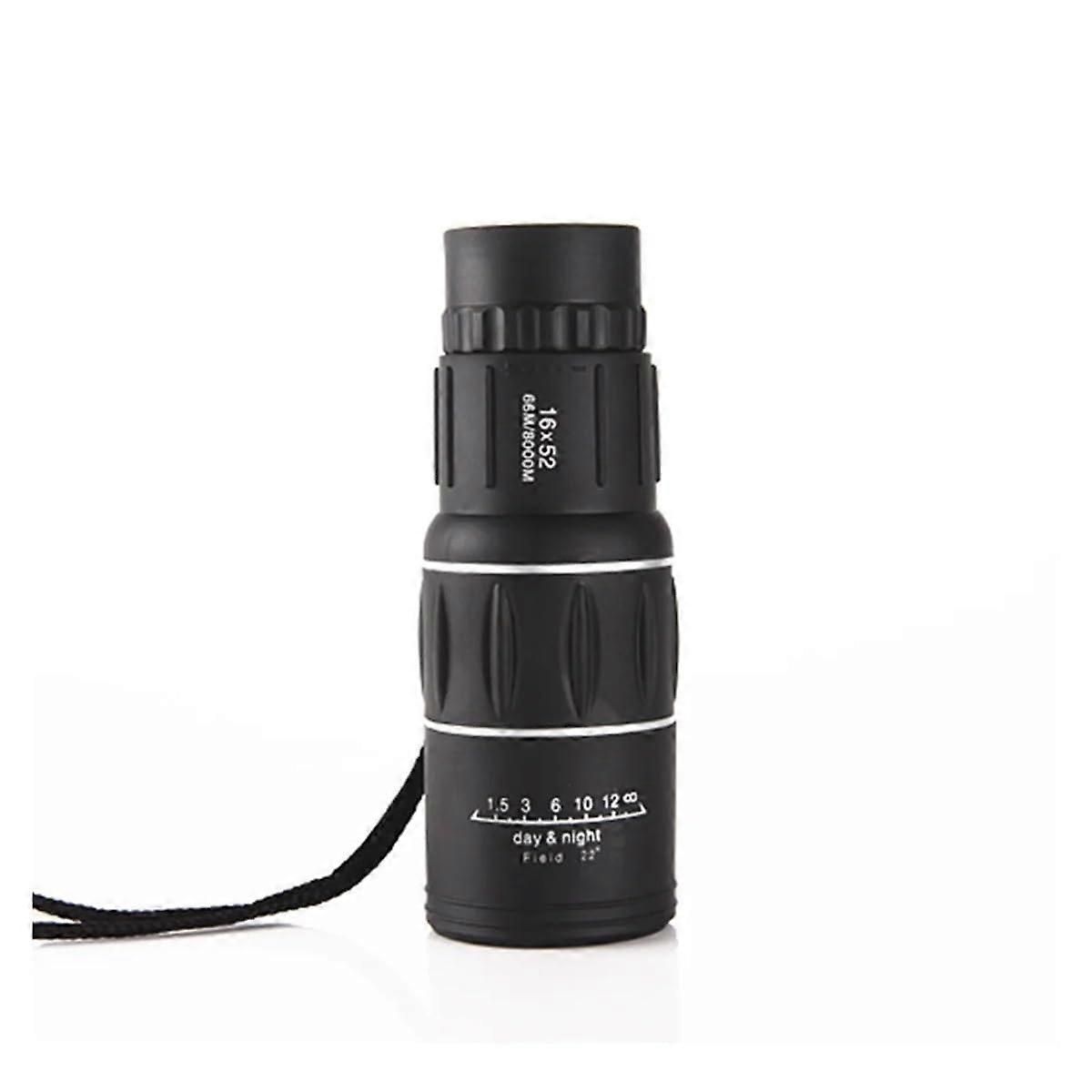 16x52 Dual Monocular Telescope Hunting Spotting Upgrade Handheld Binoculars 66m/8000m(Black)