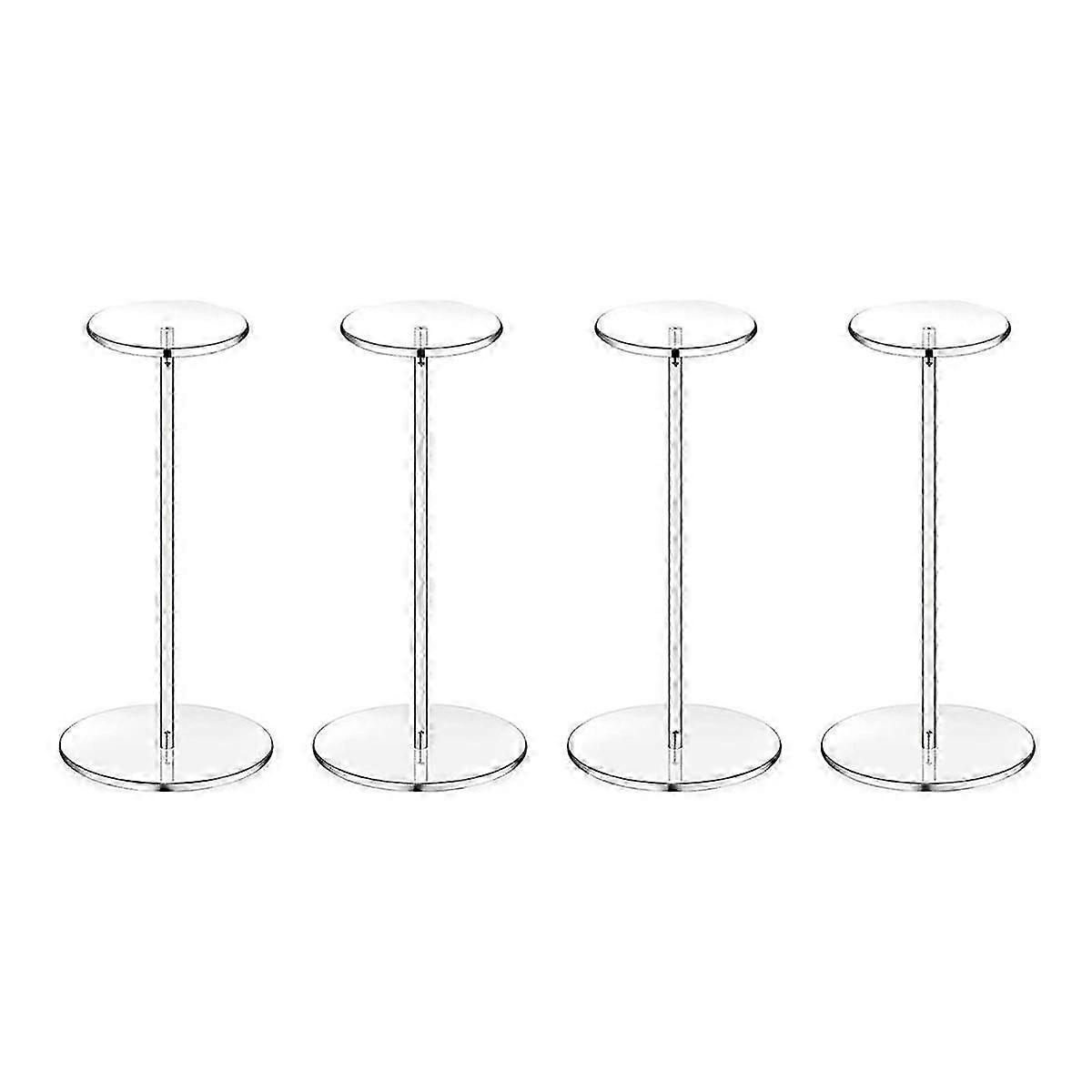 4 sets clear acrylic hat display stand round pedestal for baseball caps