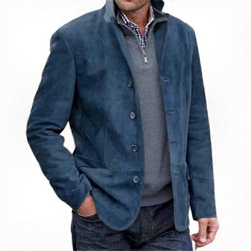 British Classic Men's Formal Collar Button Up Jacket