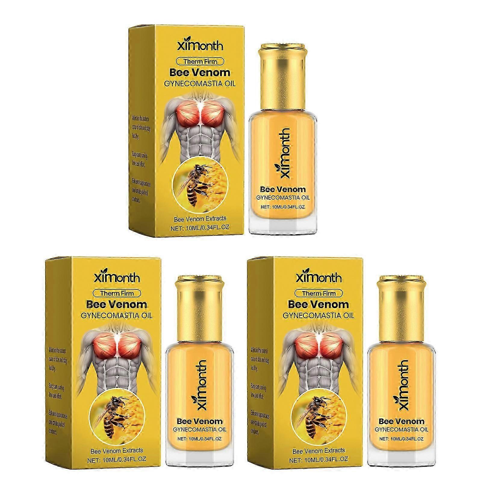 1-3 قطع رجالي حراري النحل السم التثدي تشديد النفط الطبيعي محسن الصدر هدية زيت التدليك للرجال