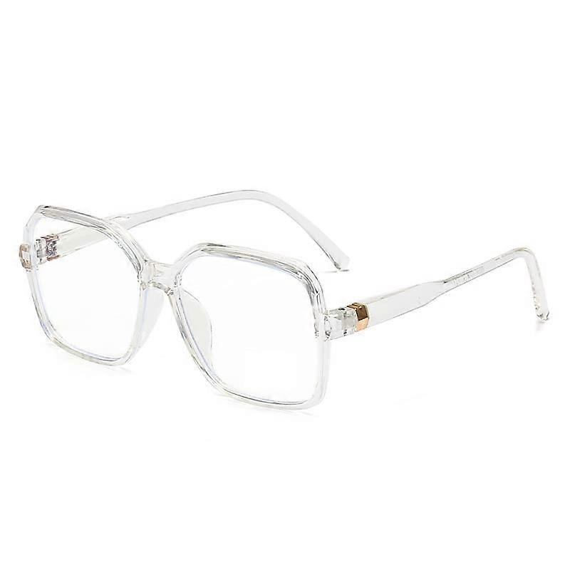 Oversized Square Eyeglasses Reading Glasses Anti Blue Light Blocking Computer Readers Anti Glare Flat Light Mirror (Color : Transparent, Size : 150)