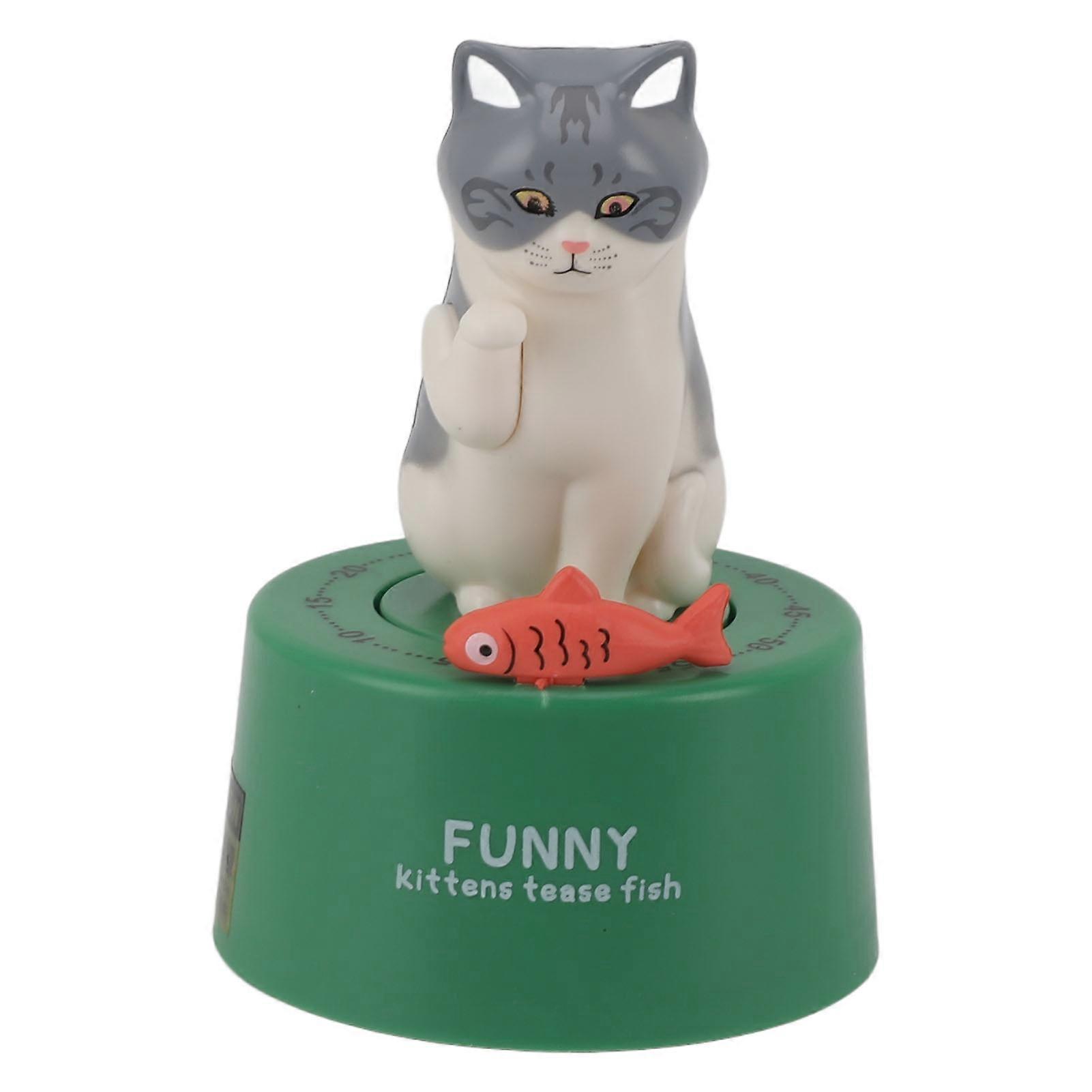 Countdown Timer Kitchen Timer Cat Design Cute Reminder Decorative Green Base Plastic Fun Gift for Kitchen Home Offic