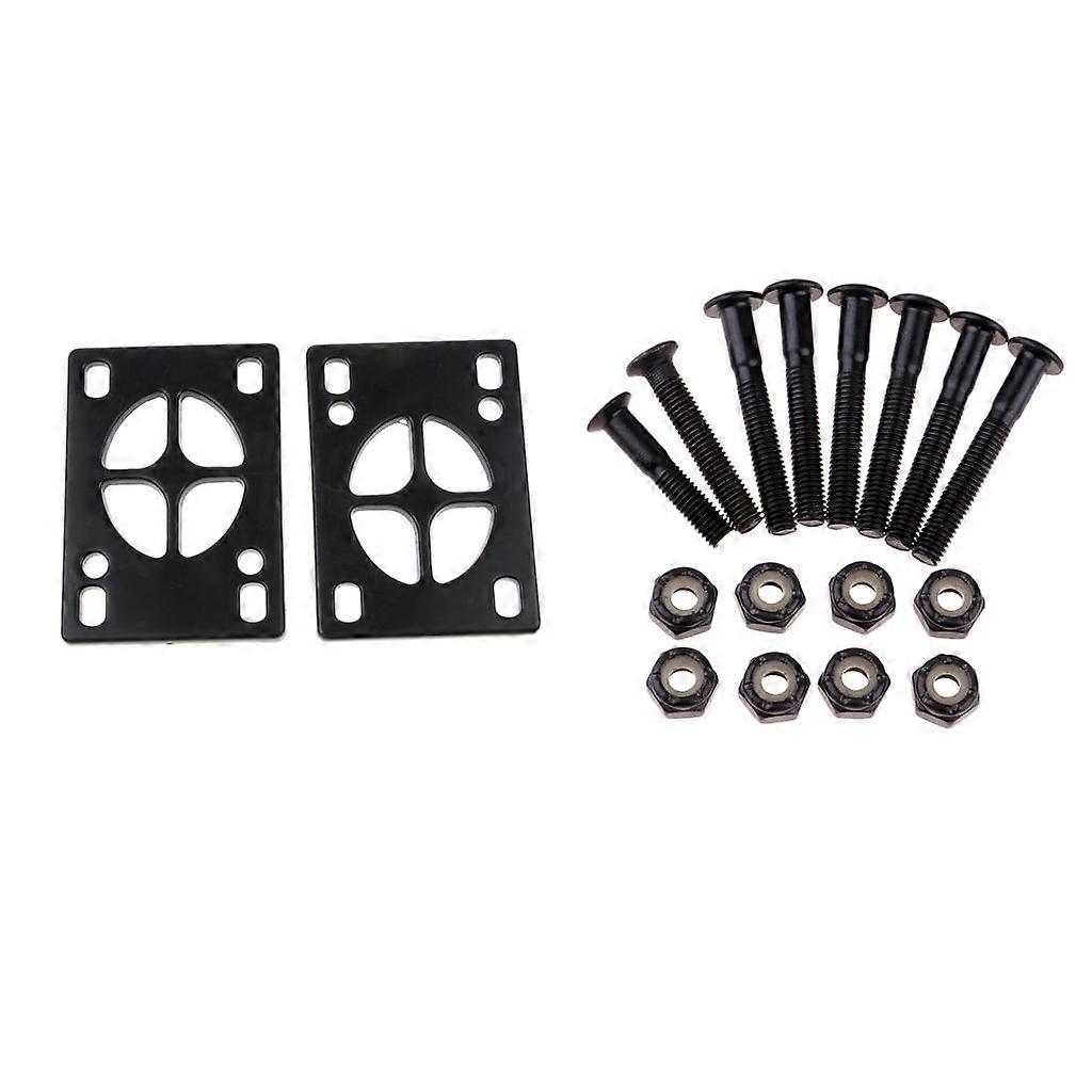 8pcs Skateboard Mounting Screws With 2pcs Riser Pad Longboard Hardware