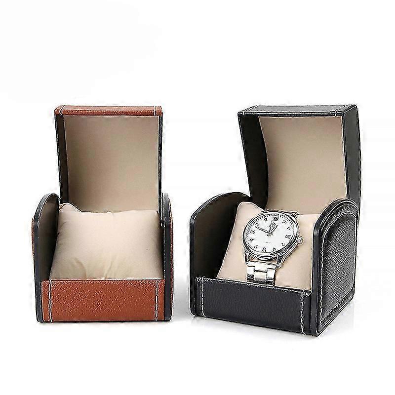 PU Leather Curved Watch Box Jewelry Storage Box