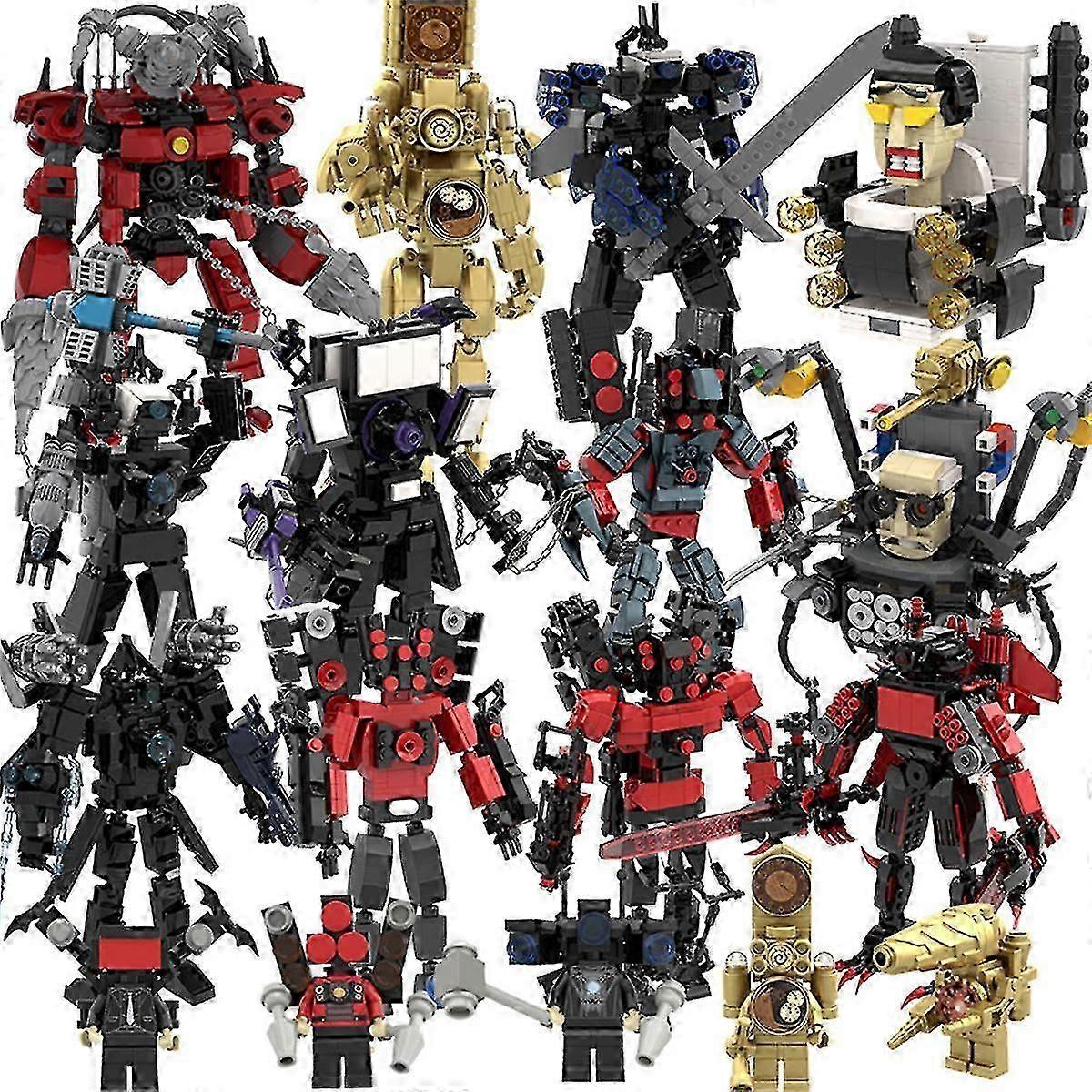 2025 Moc Skibidi Toilet Action Figures Builing Blocks, skibidi Toilet Man Vs Monitor Man Tv Man Συναρμολογημένα παιχνίδια δομικών στοιχείων