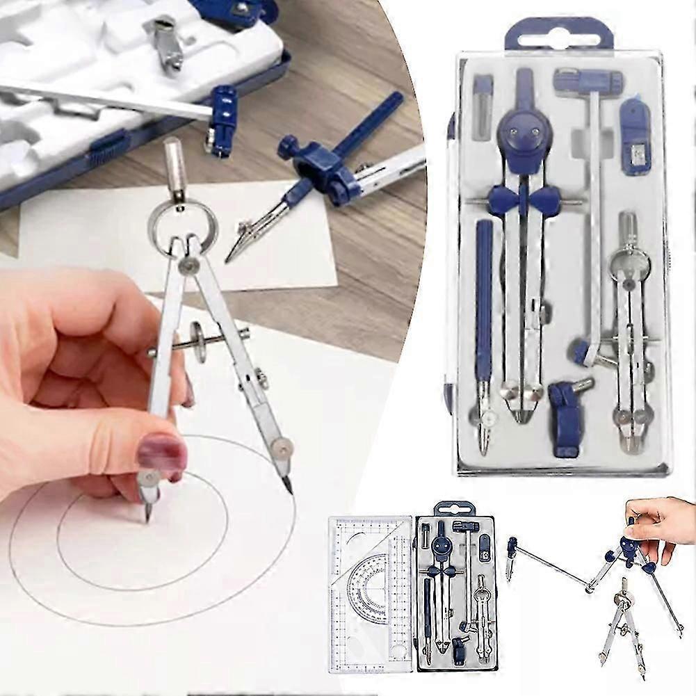 Drafting Drawing Compasses Set Circle Drawing Tools Set with Ruler Kit School Supply