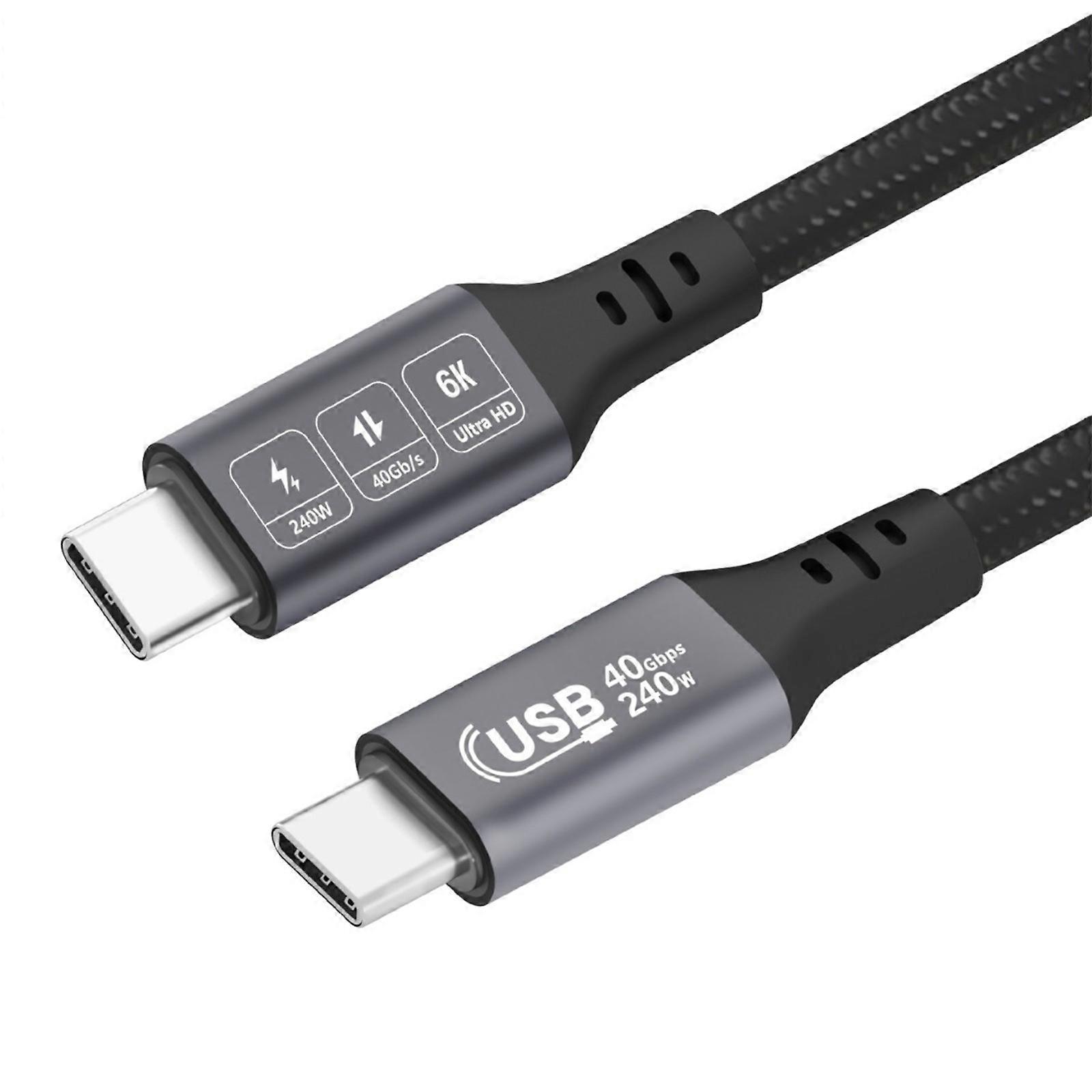 USB4 Cable 240W Rapid Charging 40Gbps Transmission 6K Video Syncs For 3/4 Ready Nylons Braideds Type C Cord