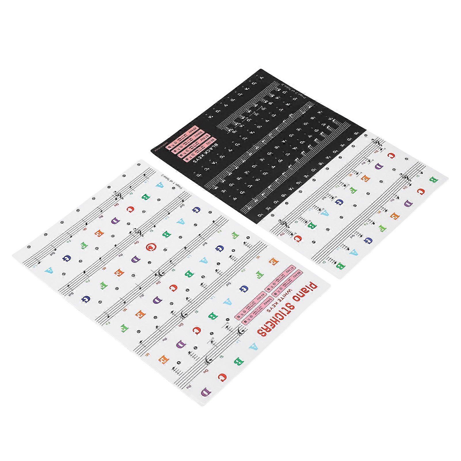 Piano Keyboard Stickers for 88/61/54/49 Key Self Adhesive Removable Piano Keyboard Letters for Beginners and Kids Learning