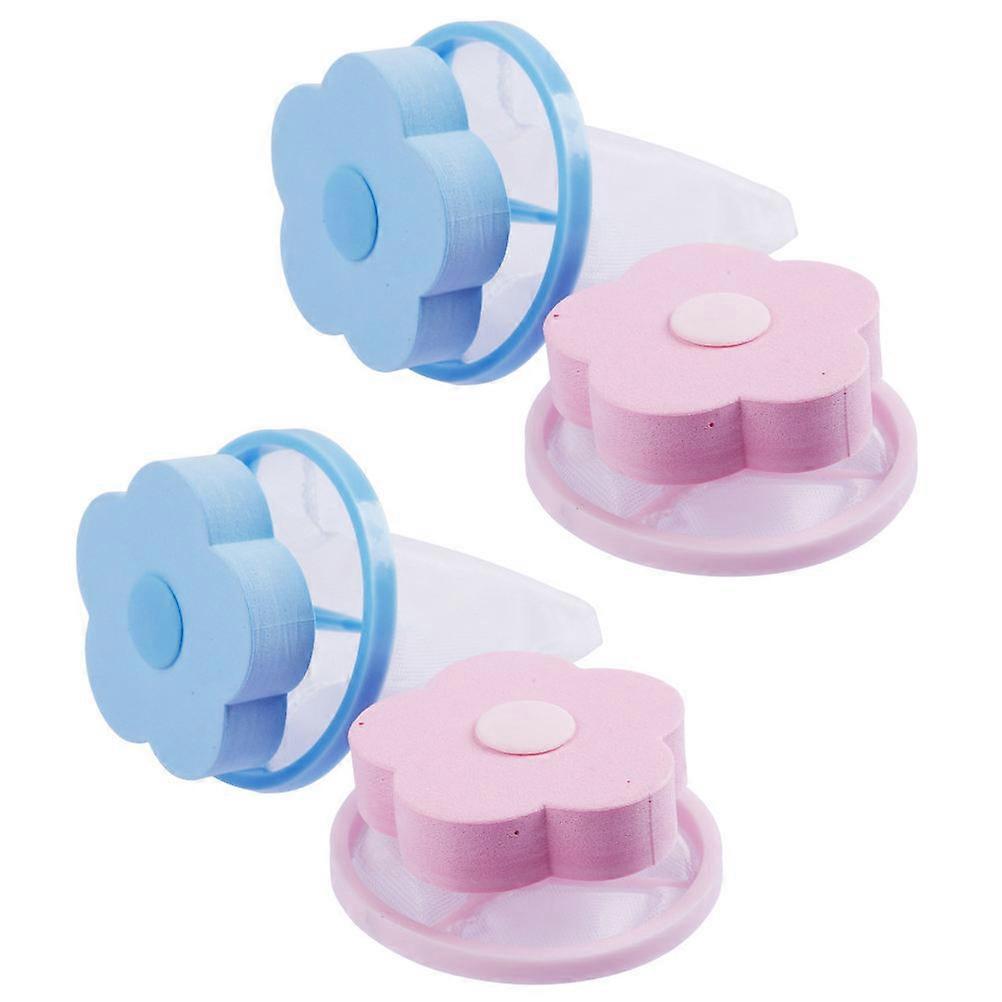 Machine Washing Filter Reusable Pet Grooming Hair Remover Sky- .5x9.5cm 4Pcs