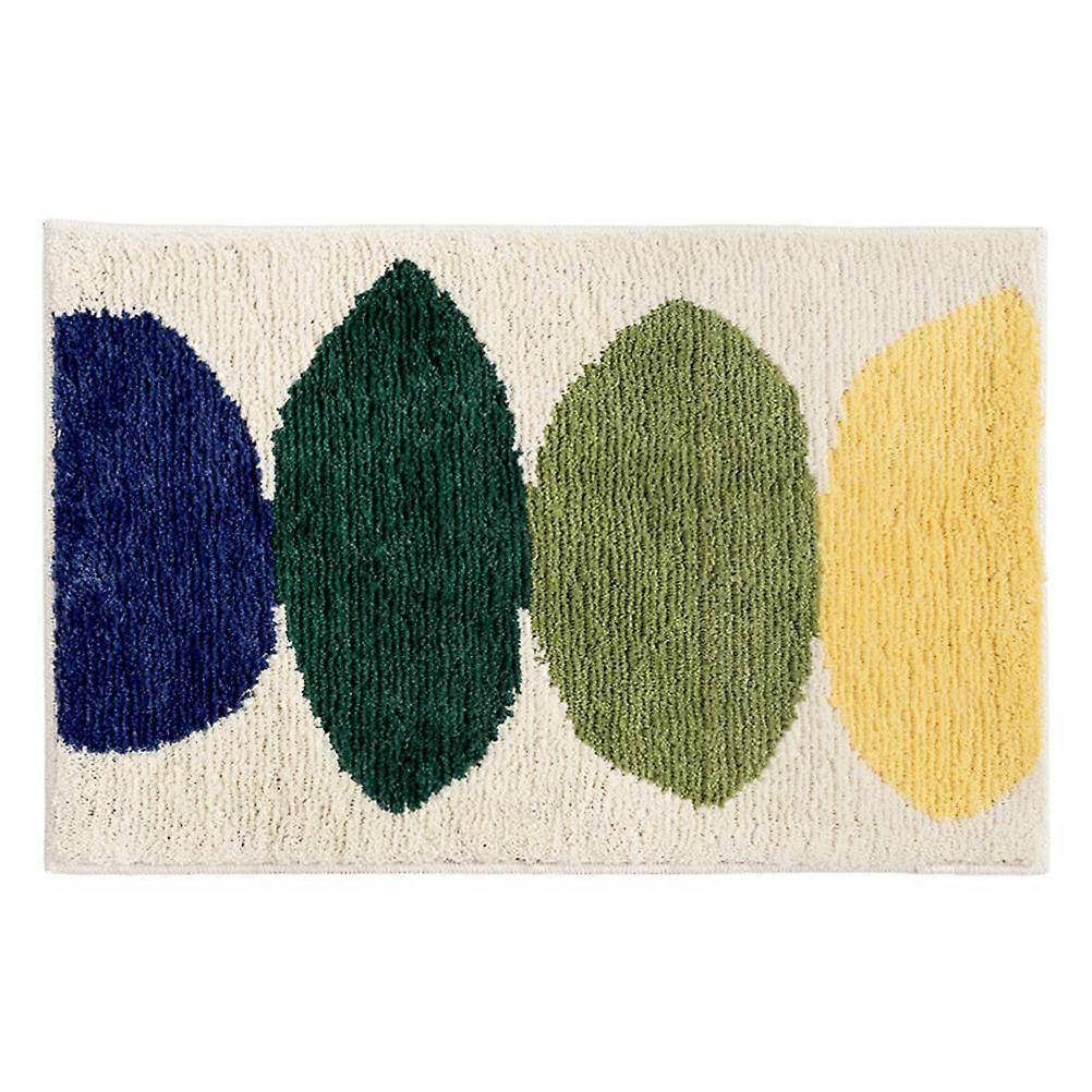 Washable Rugs for Living Room Rectangular Flocking Anti- Mat with Elegant Design Multi Color 1Pcs