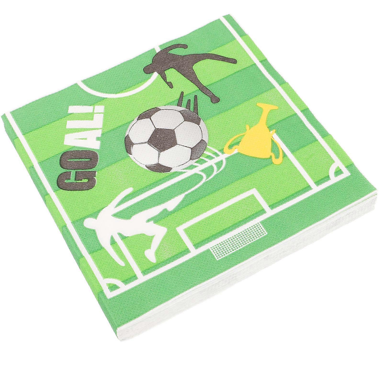 Happy Birthday Party Napkins Multi-Colored Paper 40Pcs Dinner Party Supplies Soccer Theme