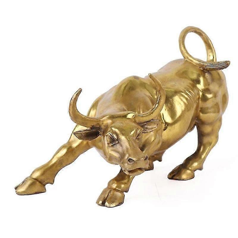 2024 Years Bull Statue Ox Brass Sculpture Wall Street L6B3 Figurine Bulls