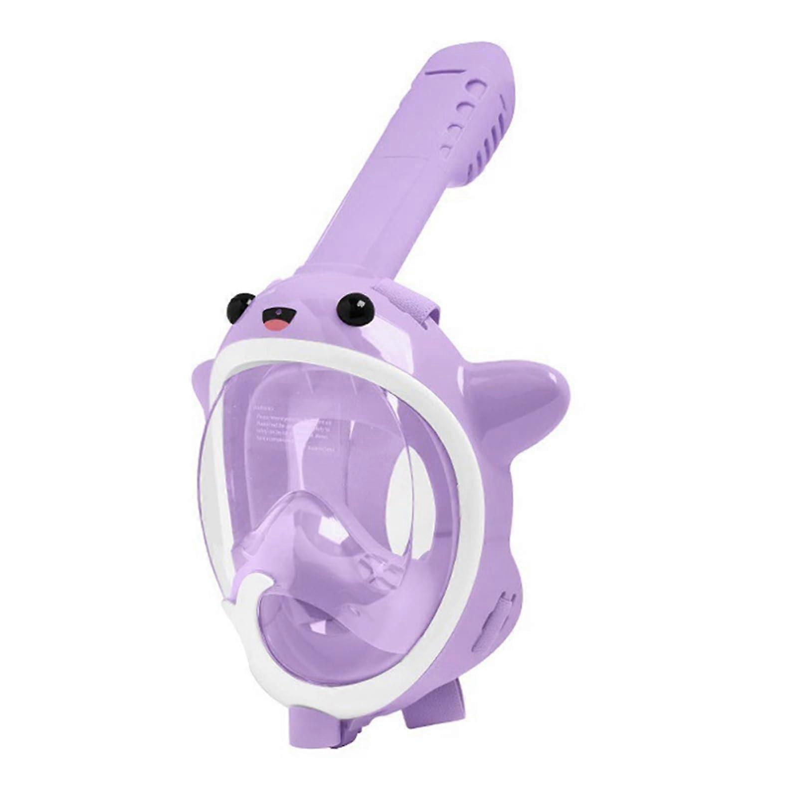 Full Face Snorkel Mask for Kids, 180-Degree Panoramic View, Foldable Dry Top, Multicolor, Adjustable Size