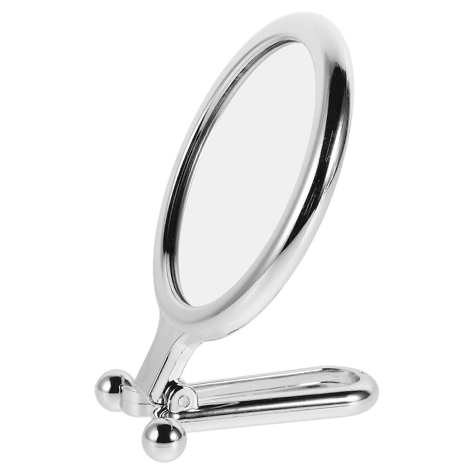 Travel Vanity Mirror Handheld Magnifying Makeup Mirror ABS Material Round Shape For Desk Use 1Pack
