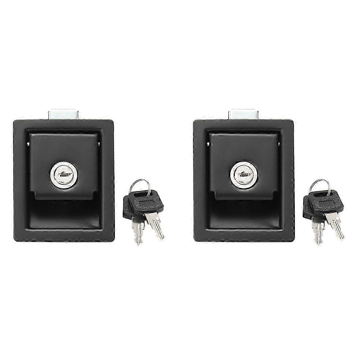 2pcs RV Vehicle Paddle Entry Door Lock Latch Handle Knob - Trailer Pull Type Panel Door Lock