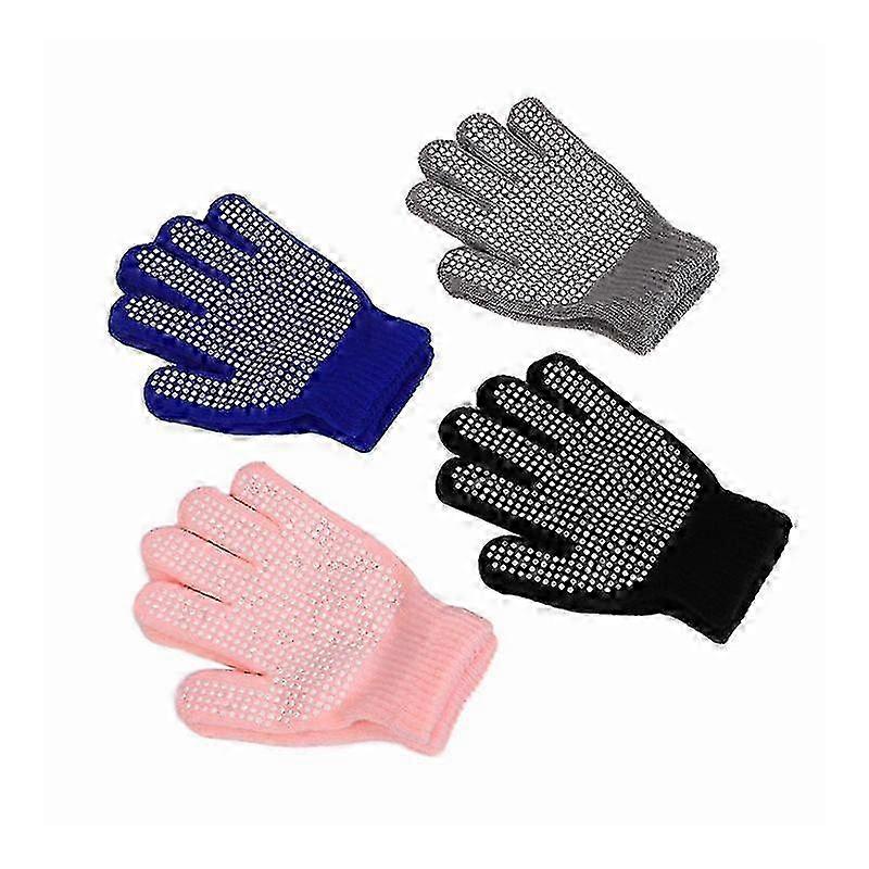 4 Pairs of Kids Anti-slip Magic Gloves, Warm Stretchy Knit Gloves for Boys or Girls