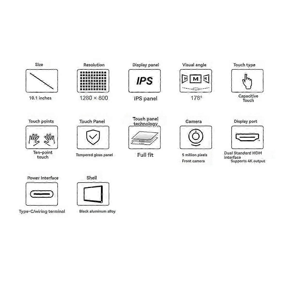 10.1 Inch Lcd Display Touch Screen With 5mp Front Camera Uk Plug